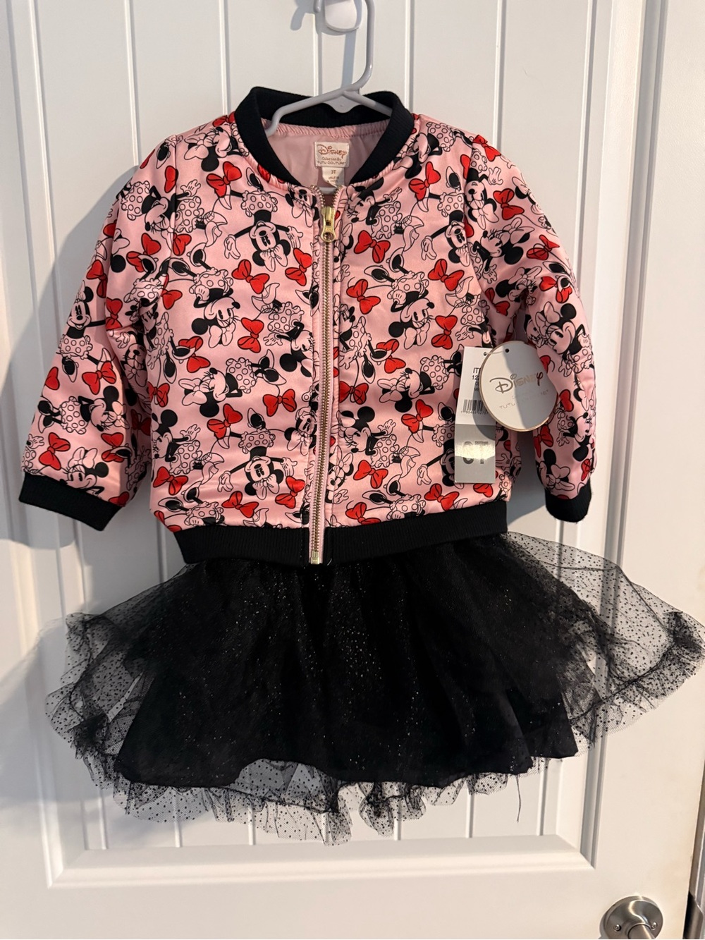 Disney Minnie Mouse Tutu Couture 2-Piece Bomber Jacket & Tutu Skirt Set 3T NWT